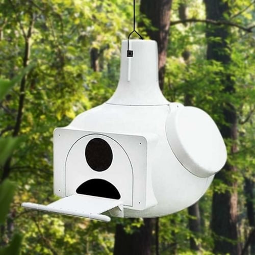 Round White Plastic Birdhouse