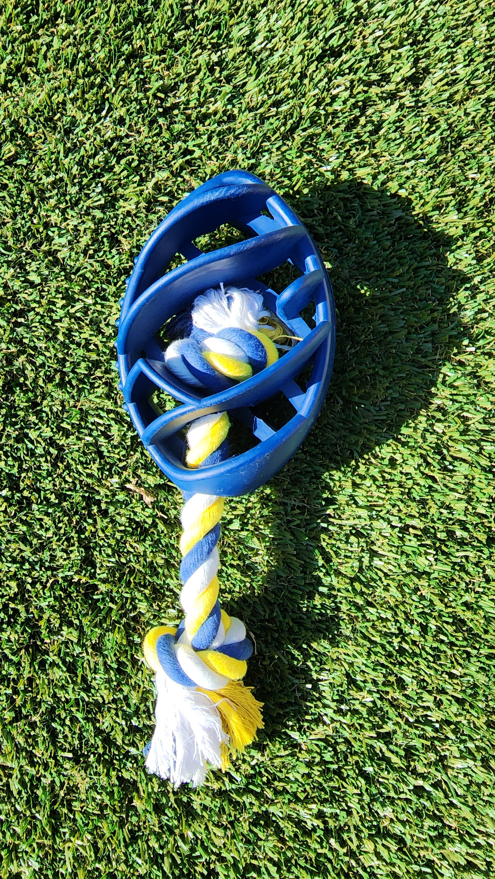The Petriot Rubber Football Dog Chew Toy with Tug Rope – Durable Interactive Play Toy for Dogs 