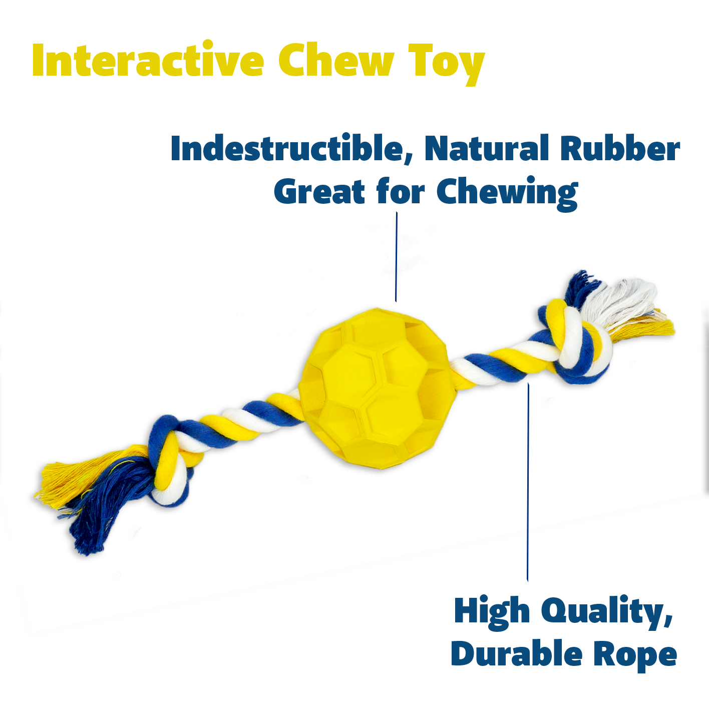 The Petriot Rubber Soccer Ball Chew Toy with Tug Rope for Dogs – Durable Interactive Play Toy