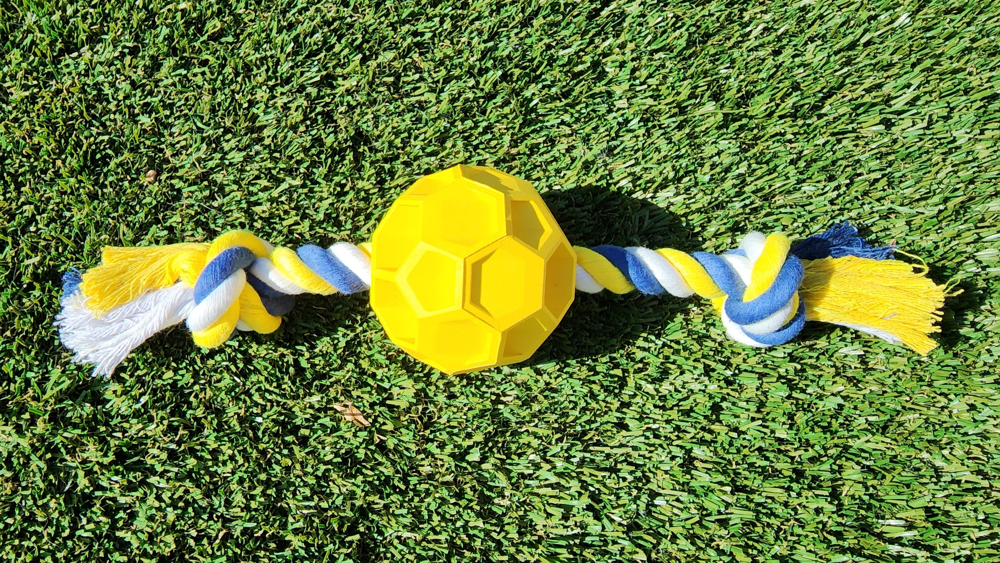 The Petriot Rubber Soccer Ball Chew Toy with Tug Rope for Dogs – Durable Interactive Play Toy 