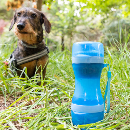 Pettap - 2-in-1 bottle with water and food containers for pets