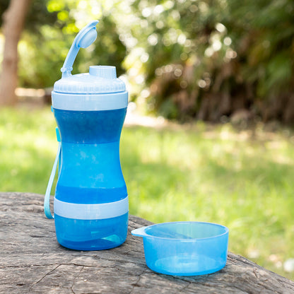 Pettap - 2-in-1 bottle with water and food containers for pets