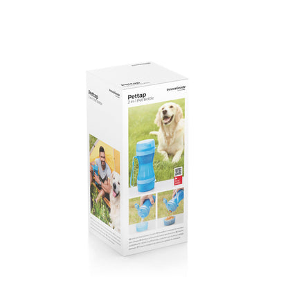 Pettap - 2-in-1 bottle with water and food containers for pets