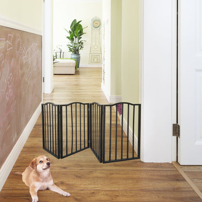 Arc Wooden Freestanding Folding Pet Gate - Dog Gate for Doorways,