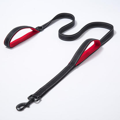 Reflective Nylon Double Thickened Dog Leash - Enhanced Visibility And
