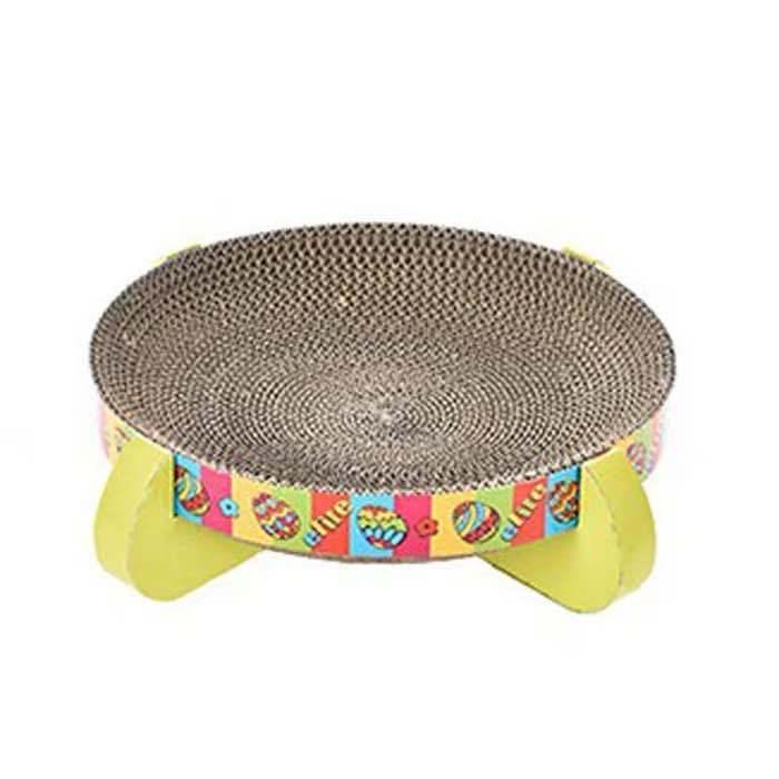 Round Cat Scratch Lounge - Interactive Corrugated Paper Toy For Cats