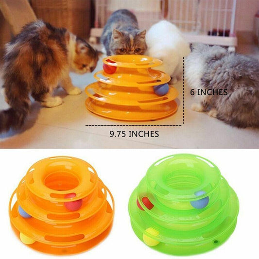 Interactive Kitty Playland: Stacked Ball Disk Toy For Endless Feline