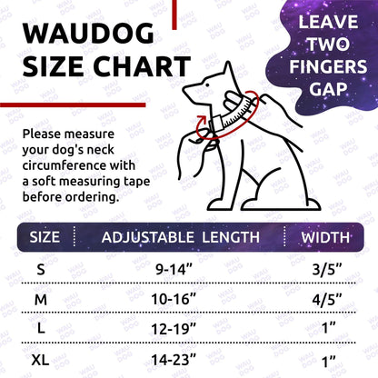 WAUDOG Nylon Dog Collar - Adjustable Dog Collar