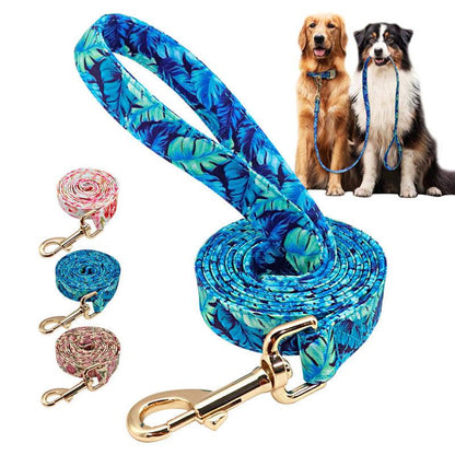 Stylish And Sturdy Nylon Floral Dog Leash