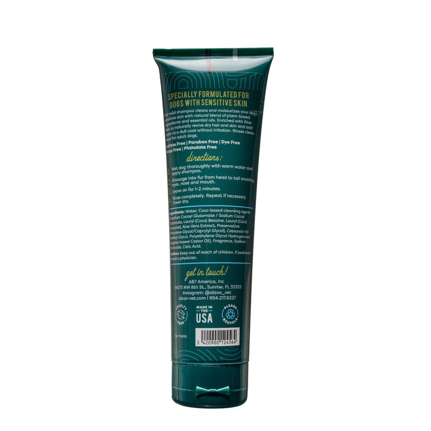 ALZOO Hypoallergenic Plant-Based Dog Shampoo with Rice Milk Fragrance