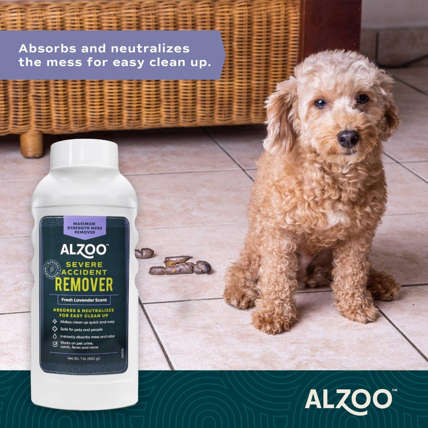 ALZOO Lavender Plant-Based Pet Accident Remover