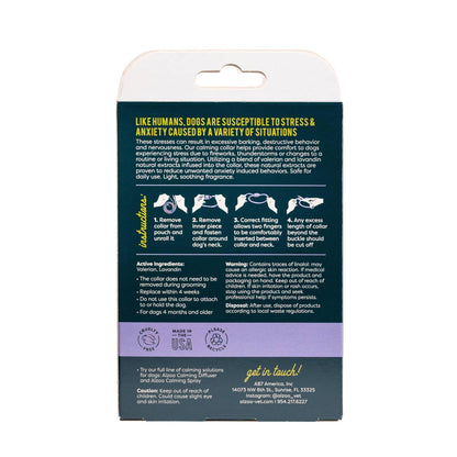 ALZOO Plant-Based Calming Collar for Dogs - Gentle Stress Relief