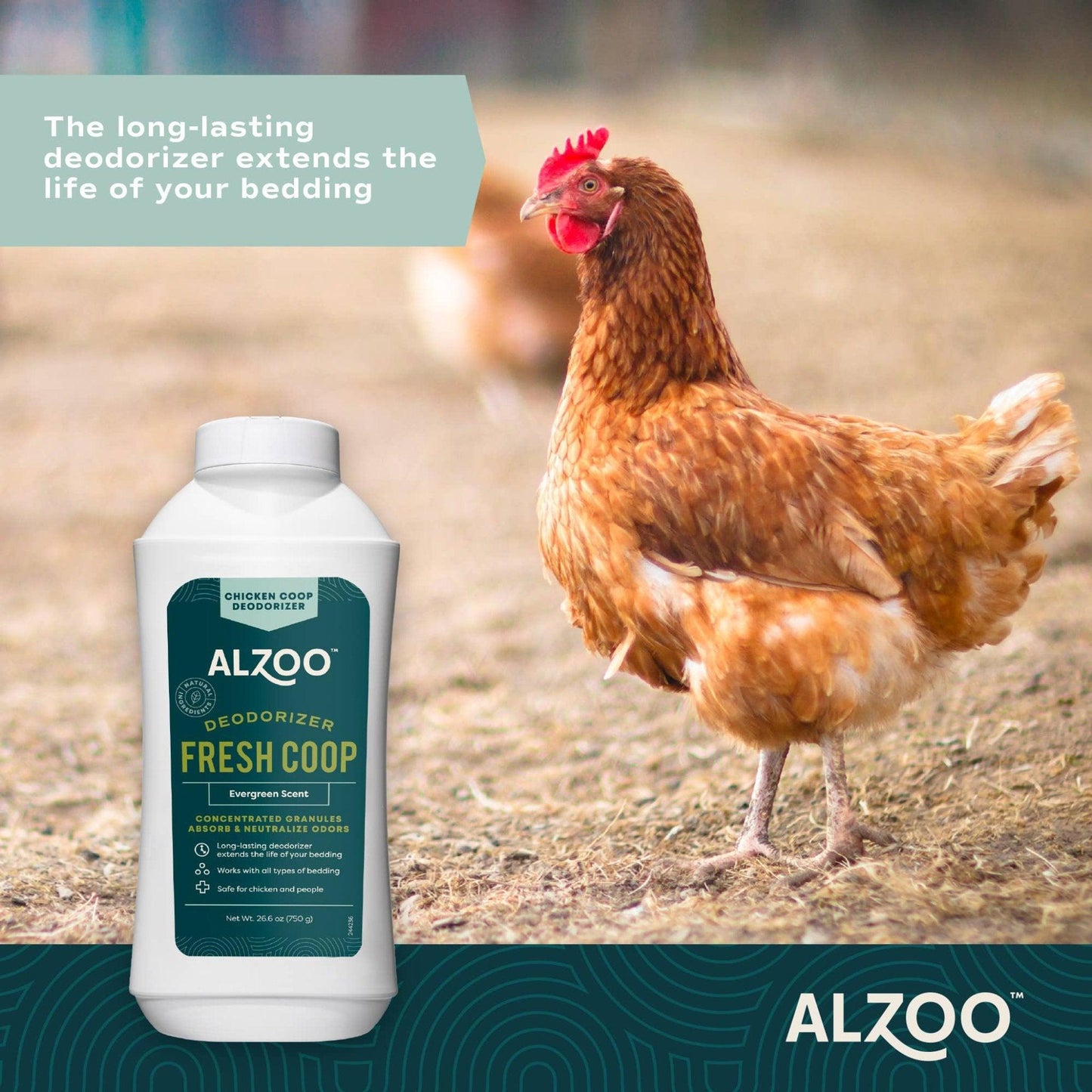 ALZOO Plant-Based Evergreen Chicken Coop Deodorizer 26 oz