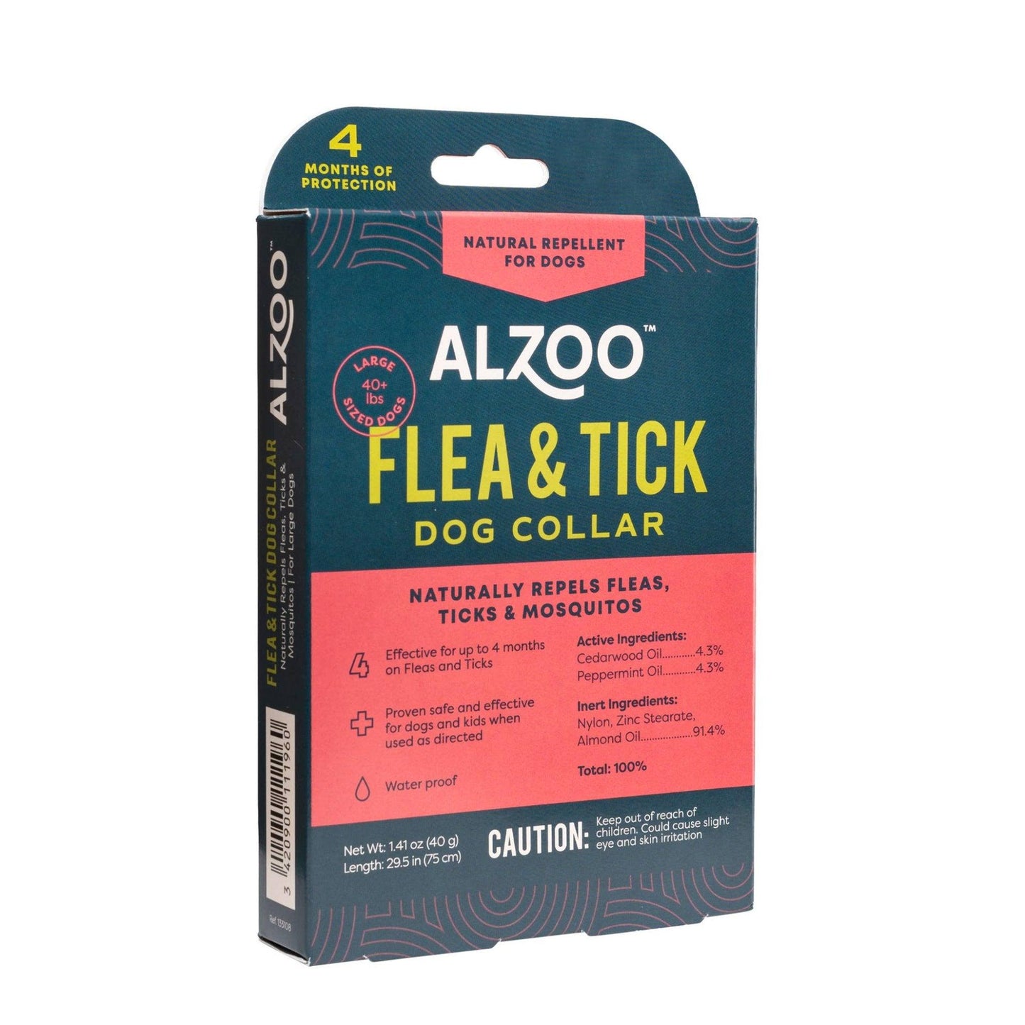 ALZOO Plant-Based Flea & Tick Collar for Large Dogs