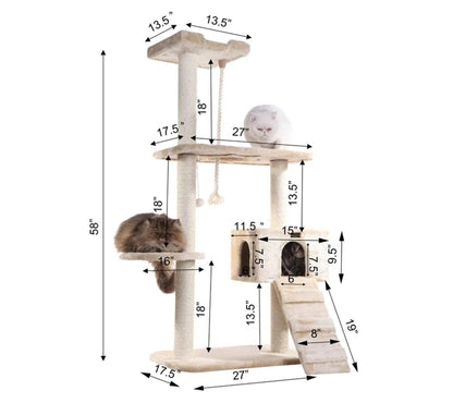 Armarkat 58-Inch Natural Sisal Cat Tree