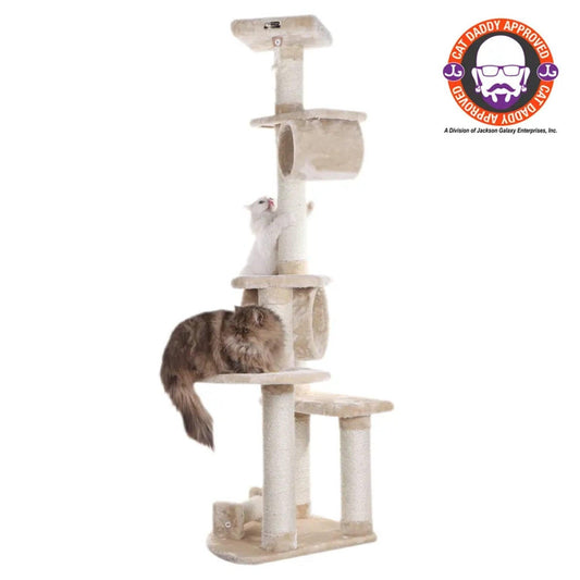 Armarkat 74" Real Wood Cat Tree with Cured Sisal and Multiple Perches