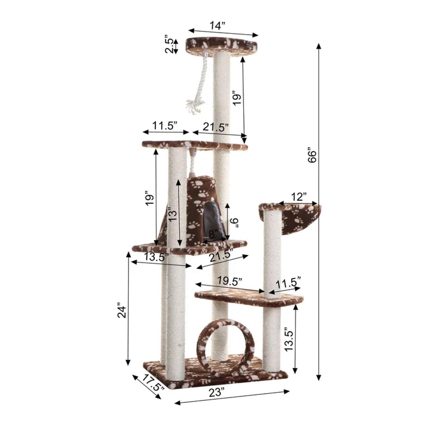 Armarkat Classic Cat Tree with Hammock Bed and Play Features