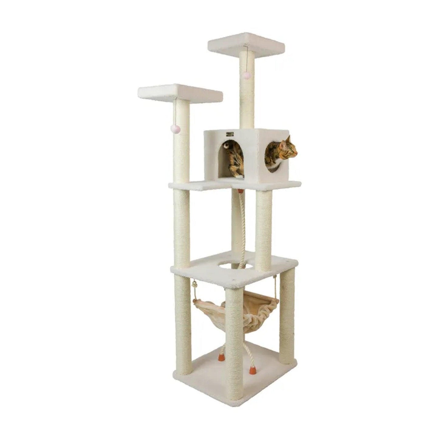 Armarkat Classic Ivory Cat Tree with 4 Levels and Accessories