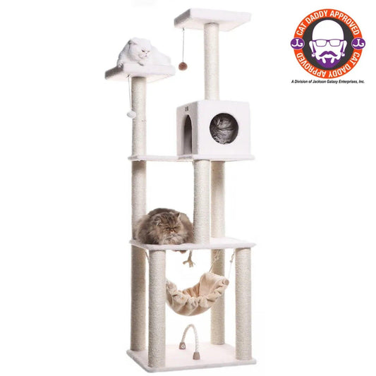 Armarkat Classic Ivory Cat Tree with 4 Levels and Accessories