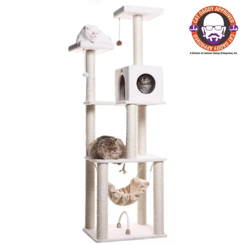 Armarkat Classic Ivory Cat Tree with 4 Levels and Accessories