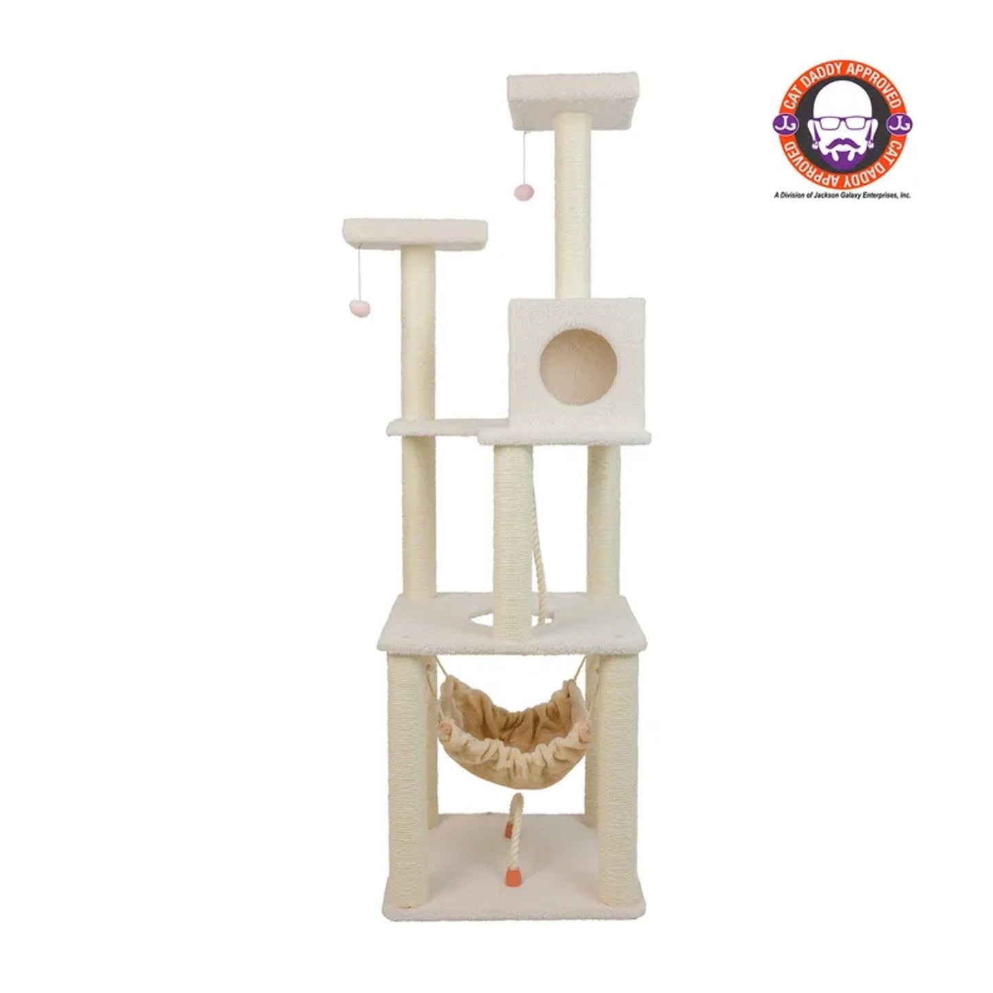 Armarkat Classic Ivory Cat Tree with 4 Levels and Accessories