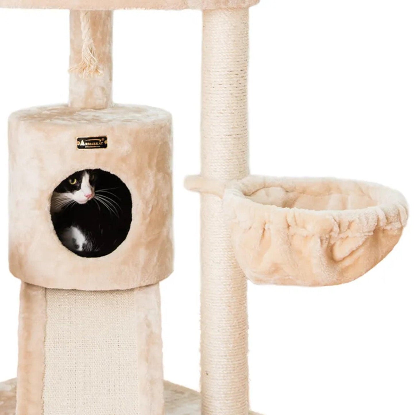 Armarkat Classic Real Wood Cat Tower with Lounge and Sisal Rope