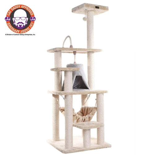 Armarkat Deluxe 65" Cat Tree with Hammock and Playhouse
