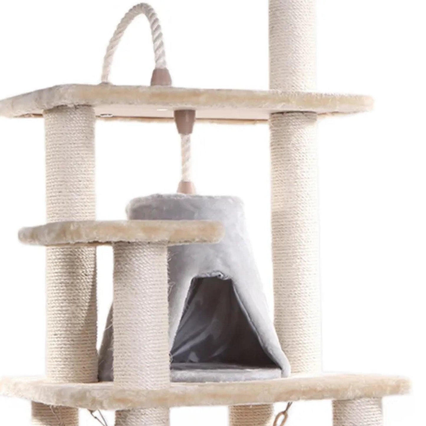 Armarkat Deluxe 65" Cat Tree with Hammock and Playhouse