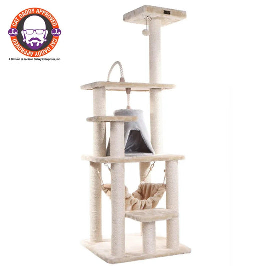 Armarkat Deluxe 65" Cat Tree with Hammock and Playhouse