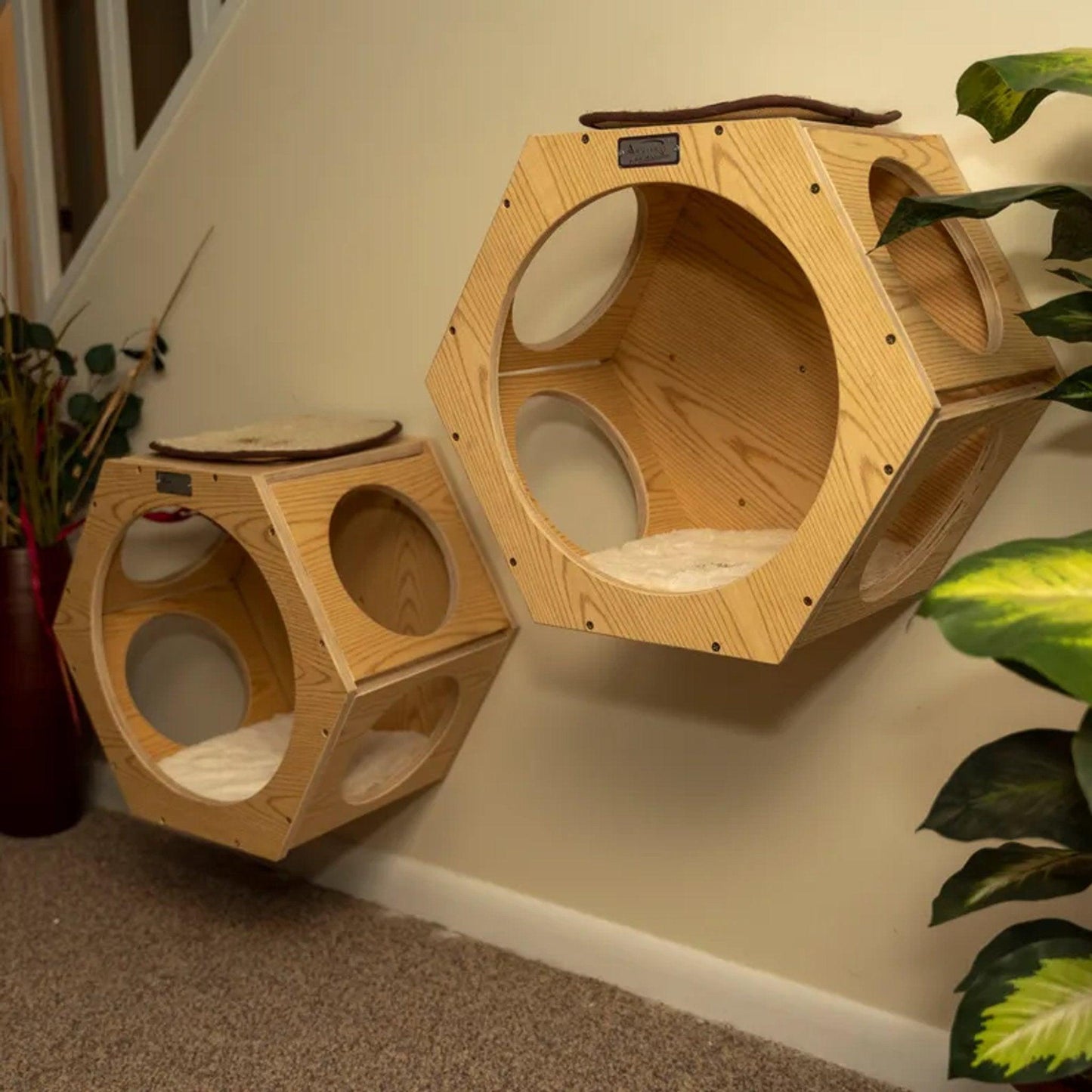 Armarkat Hexagon Cat Condos Wall Series - Set of Two