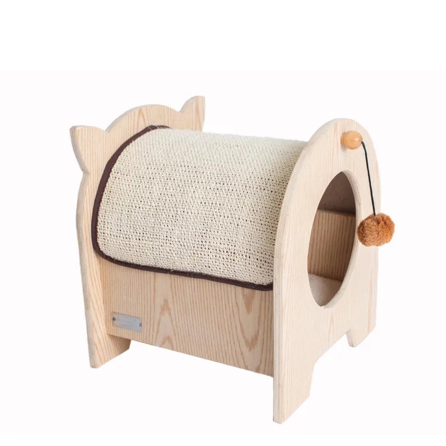 Armarkat Wooden Cat Hideaway with Soft Plush Pad – Premium Poplar Wood Cat House for Cats up to 20 lbs