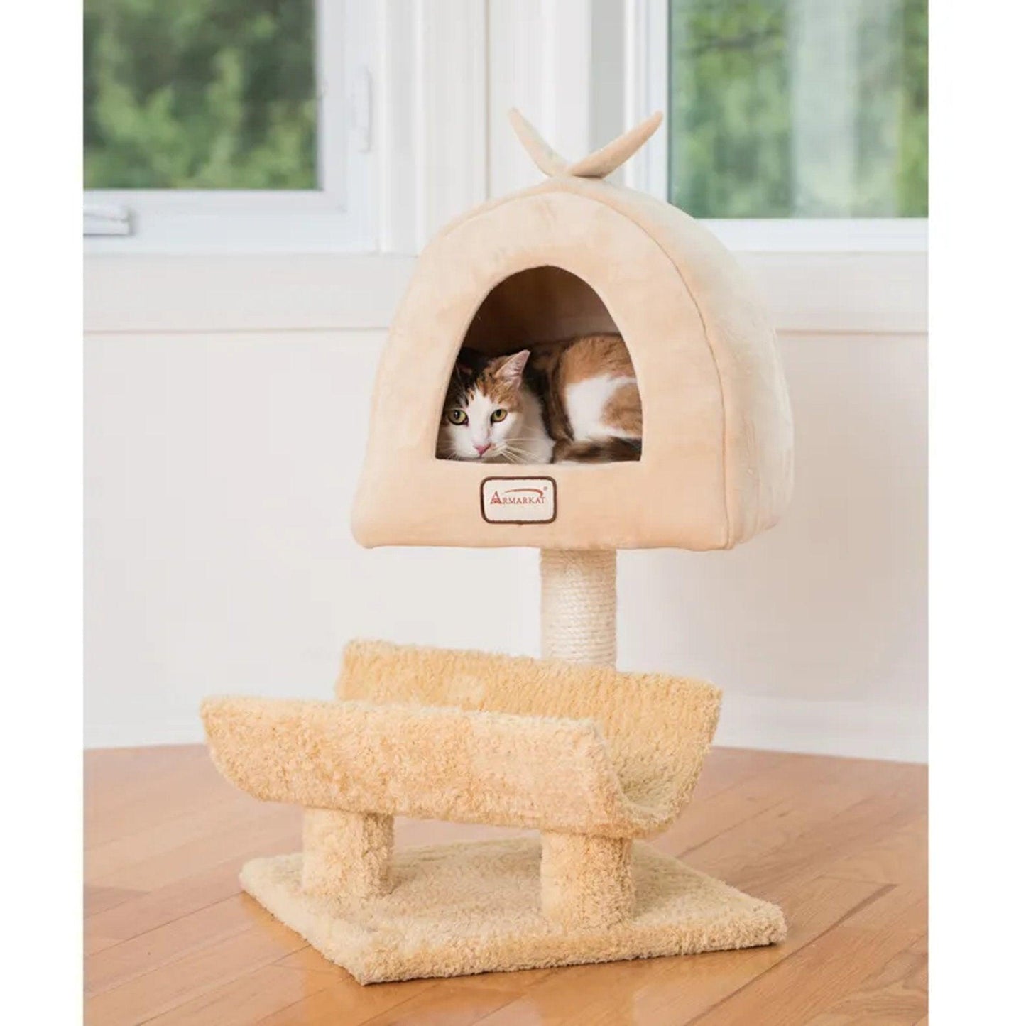 Armarkat X3007 Premium Cat Condo and Scratching Post