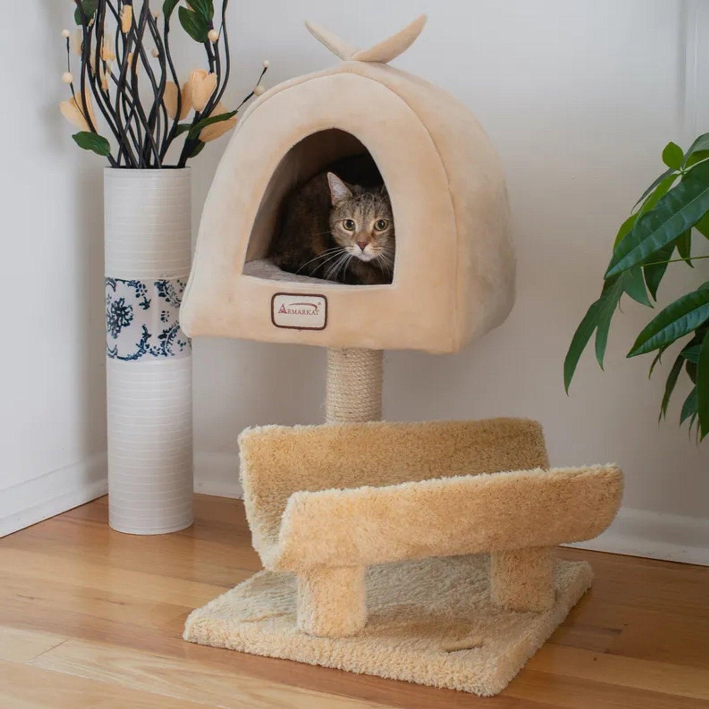 Armarkat X3007 Premium Cat Condo and Scratching Post