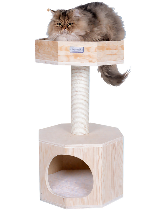 Armarkat Premium Scots Pine 29-Inch Real Wood Cat Tree – Compact Perch Tower
