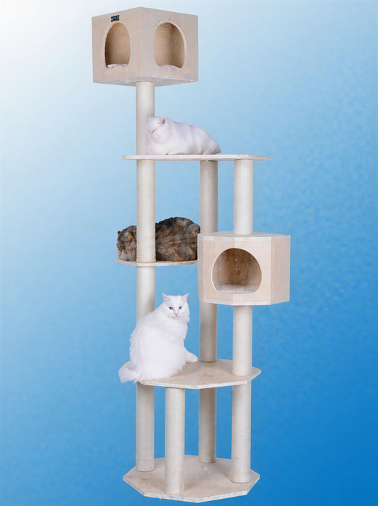 Armarkat Real Wood Premium Scots Pine Cat Tree – 85-Inch 5-Level Tower