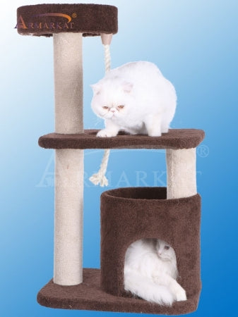 Armarkat 3-Tier Carpeted Real Wood Cat Tree Condo
