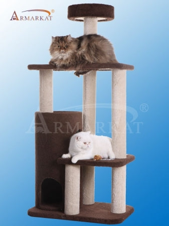Armarkat 3-Level Carpeted Real Wood Cat Tree Condo