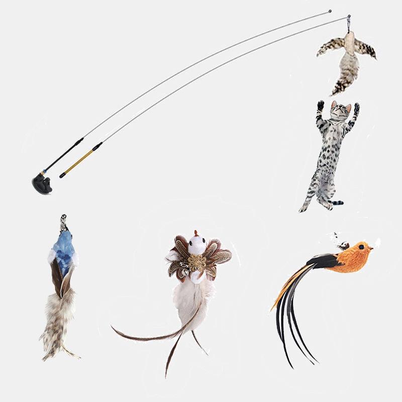 Interactive Feather Cat Teaser Stick