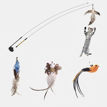 Interactive Feather Cat Teaser Stick
