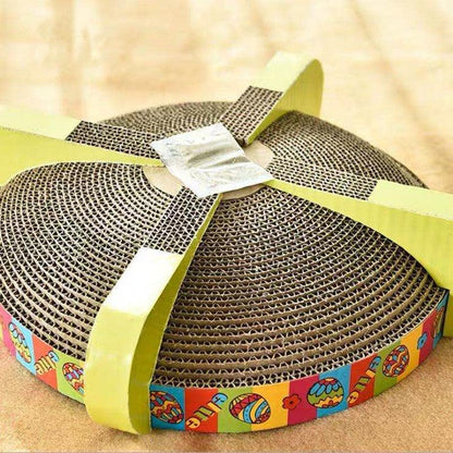 Round Cat Scratch Lounge - Interactive Corrugated Paper Toy For Cats