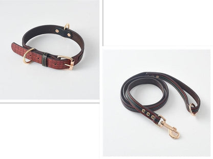 Ultimate Pet Walking Set: Stylish Pu Leash And Collar Combo