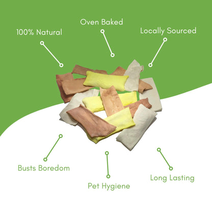 Bacon Flavour Oven-Baked Rawhide Chews for Dogs - 1.5 LBS