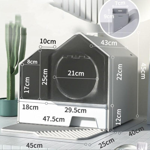 Enclosed Pet Oasis Odor-Free Cat Litter Box by The PetRiot