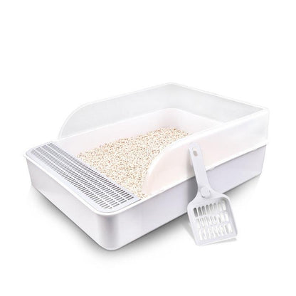 Sleek And Stylish Large Semi-Enclosed Plastic Cat Litter Box