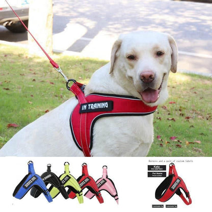 Breathable Reflective Dog Harness Vest With Customizable Velcro Design