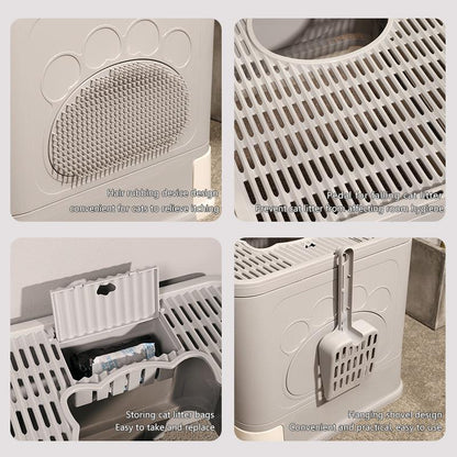 Foldable Odor-Free Cat Litter Basin With Top Entry – Hygienic, Foldable & Easy Clean | The PetRiot