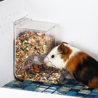 Transparent Plastic Hamster Feeder Food Box - Innovative Fixable