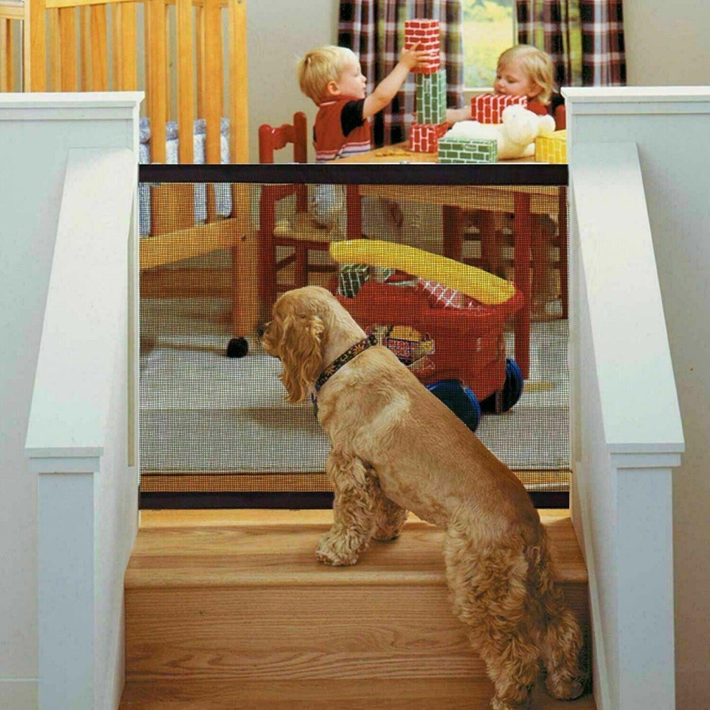 Portable Mesh Safety Gate For Pets - Secure And Stylish Pet Enclosure