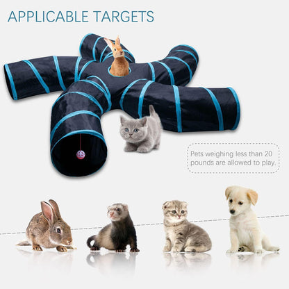 Three-Way Tree Pattern Tunnel For Cats