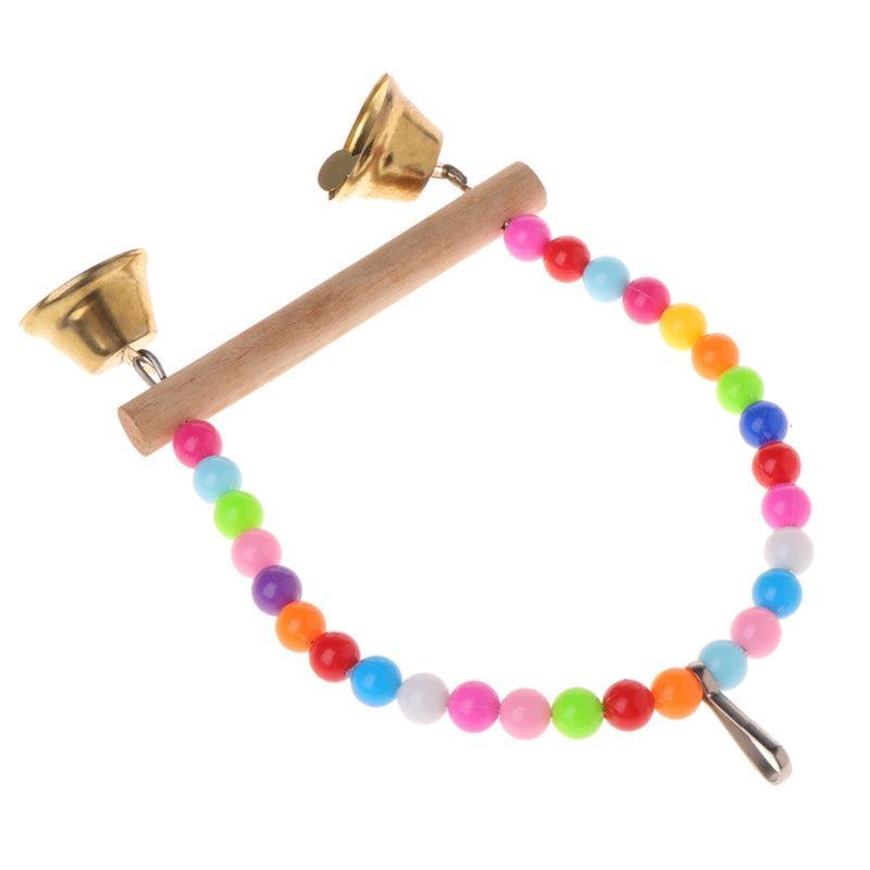 Colorful Beaded Bird Swing With Bells